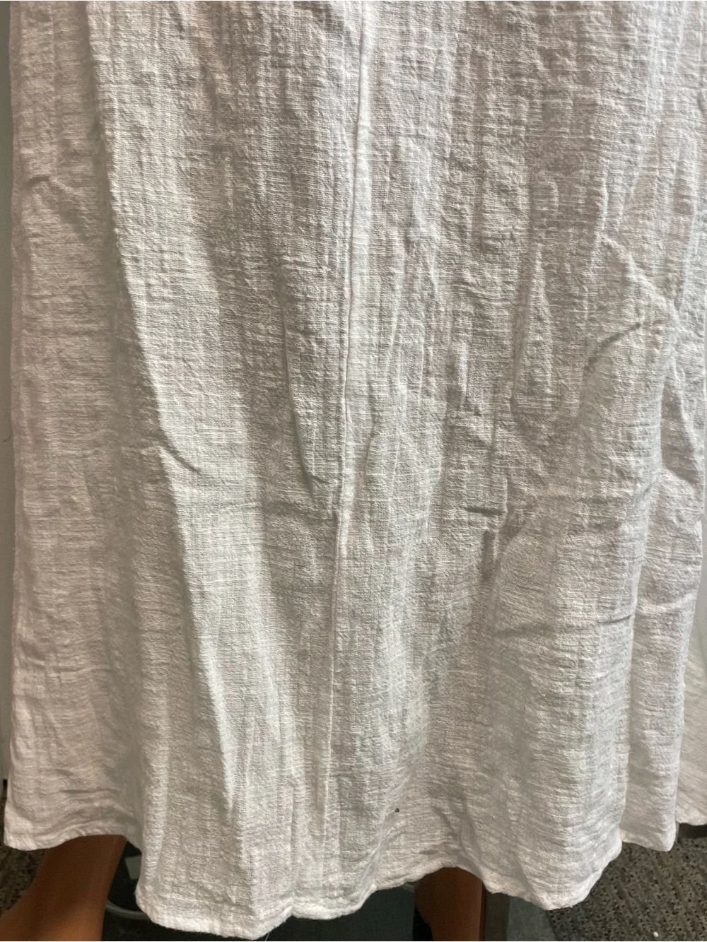 Olivaceous White Cutout Gauze Cotton Maxi Dress with Puff Sleeves S - Picture 7 of 10